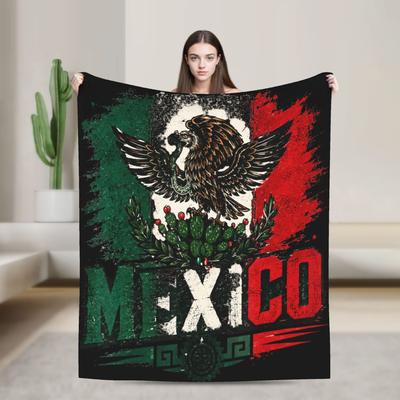 Mexico Flag Eagle Heritage Blanket Quality Super Warm  Throw Blanket Winter Girls Boys Couch Bed Pattern Bedspread