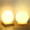 Einfache Glaskugel Tischlampe LED Wohnzimmer Arbeitszimmer Wohnkultur Beleuchtung Holz Kleine runde Schreibtischlampe Schlafzimmer Nachttisch Nachtlicht