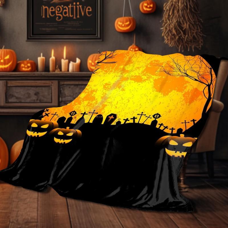 Halloween Print Flannel Blanket Soft Cozy Throw Bed Sofa Plush Fleece 70x100 To 150x200cm