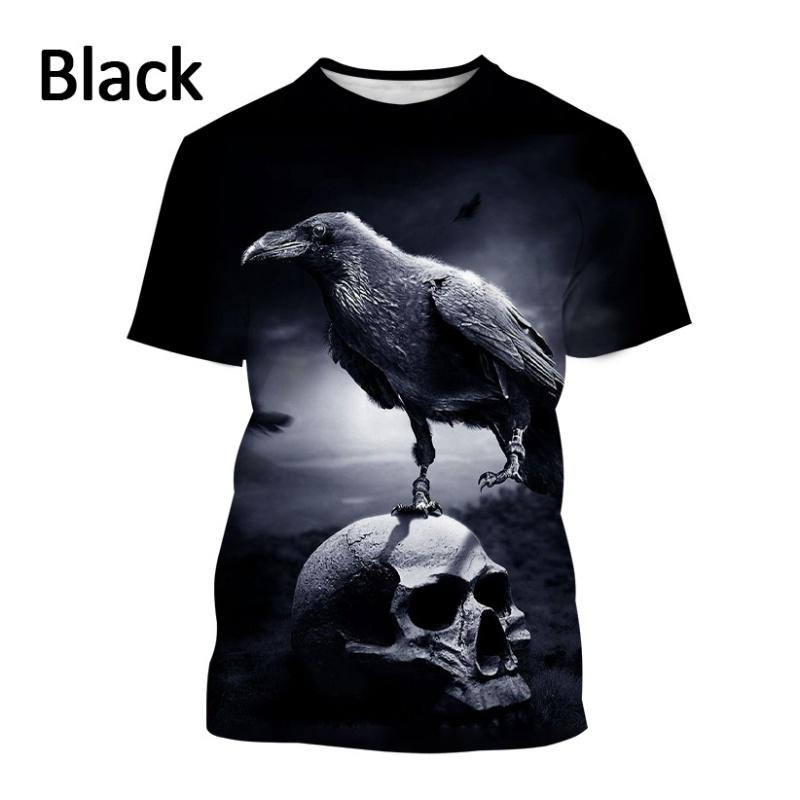 Bird King Eye Pattern T-shirt Men's Cool Bird 3D Printed Summer Breathable Round Neck Short Sleeve Top