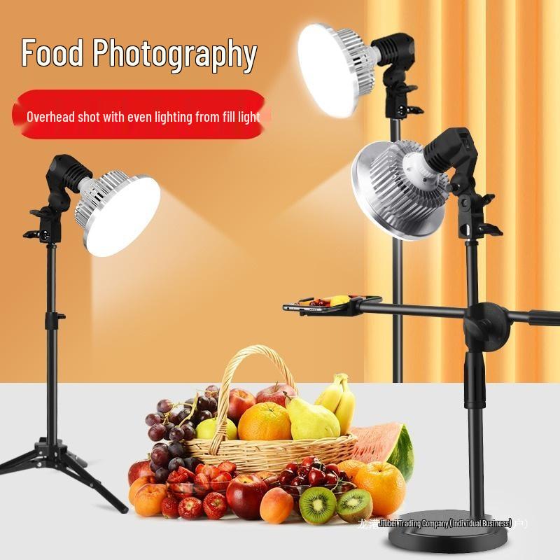 Suport de iluminare desktop profesional pentru fotografie alimentară, video indoor și live streaming