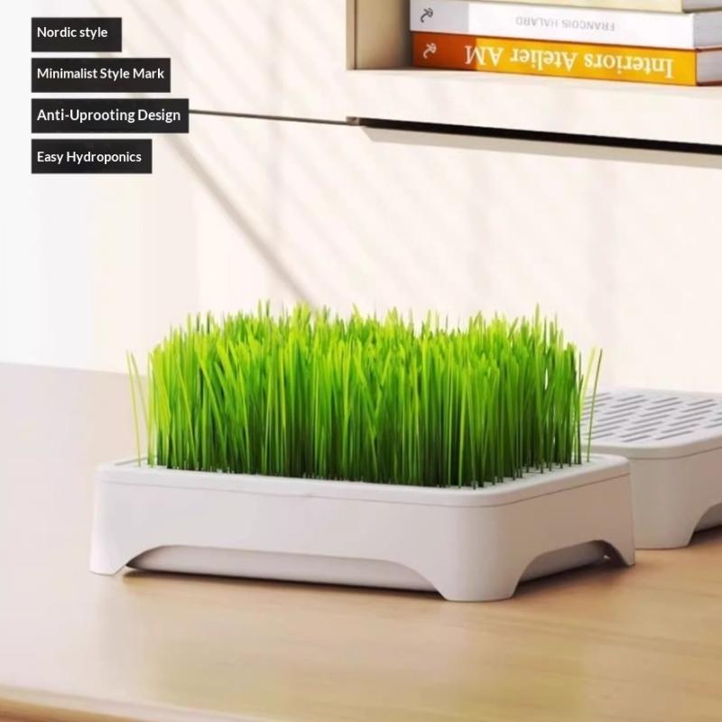 Vaso para Plantar Grama de Gato Vasinho para Cultivo Sem Solo Semente de Trigo Vaso para Gatinho Dispositivo Hidropônico para Grama Vaso de Plantio Hortícola