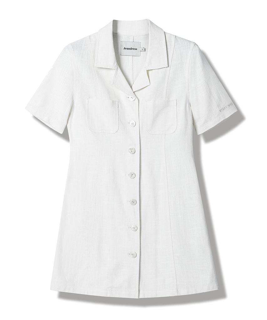 Urban Dress Linen Like Jacket Dress White
