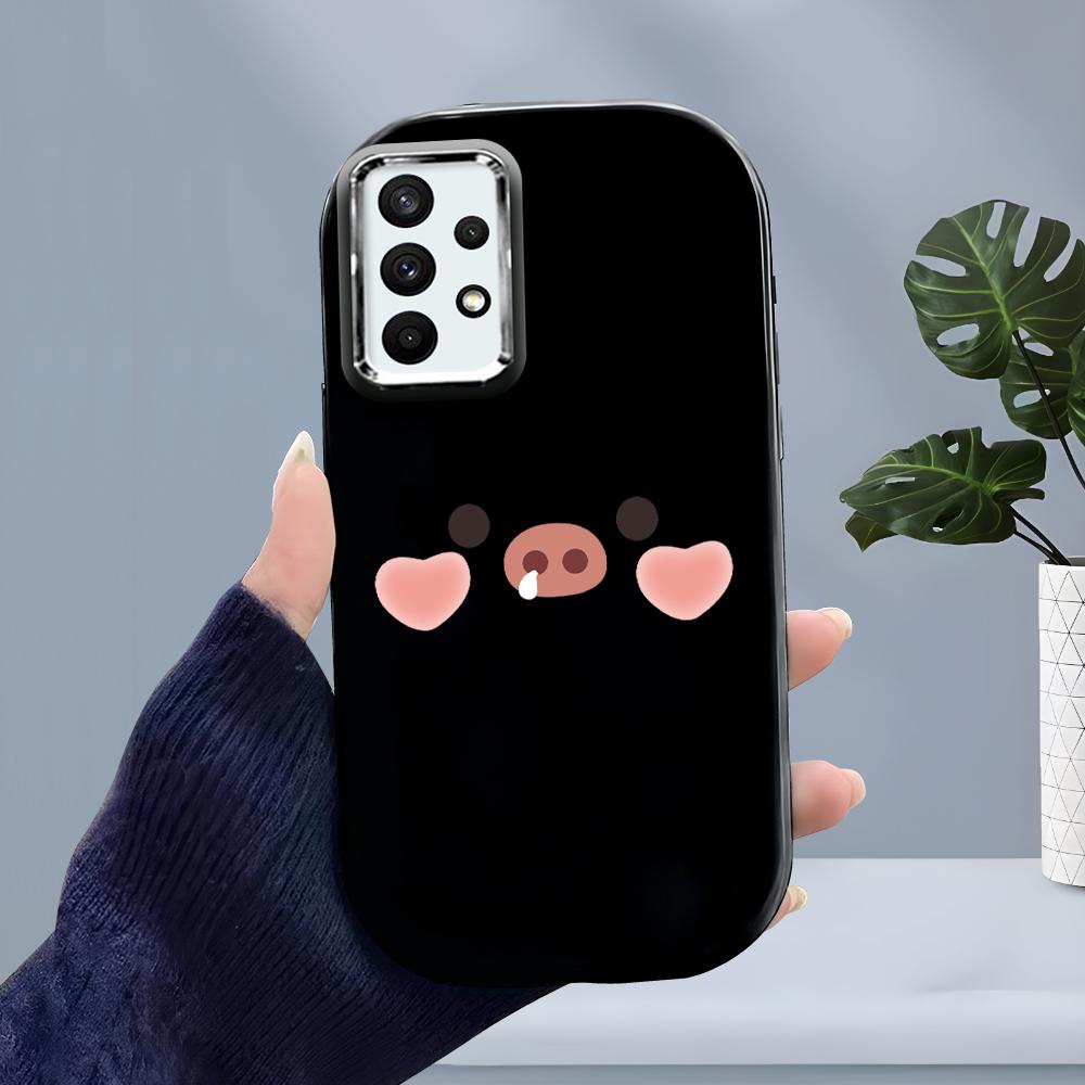 

Милый поросенок, жидкий силиконовый чехол для телефона для Samsung Galaxy S24 S23 S22 S21 S20 FE Plus Ultra Note 20 10 A51 A52 A54 A73, противоударный мягкий корпус Samsung A22 чёрный
