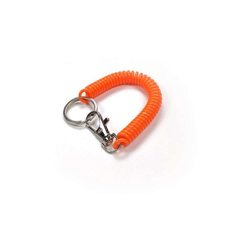 Colorful Retractable Plastic Spring Rope Keychain - Portable Anti-Lost Keyring