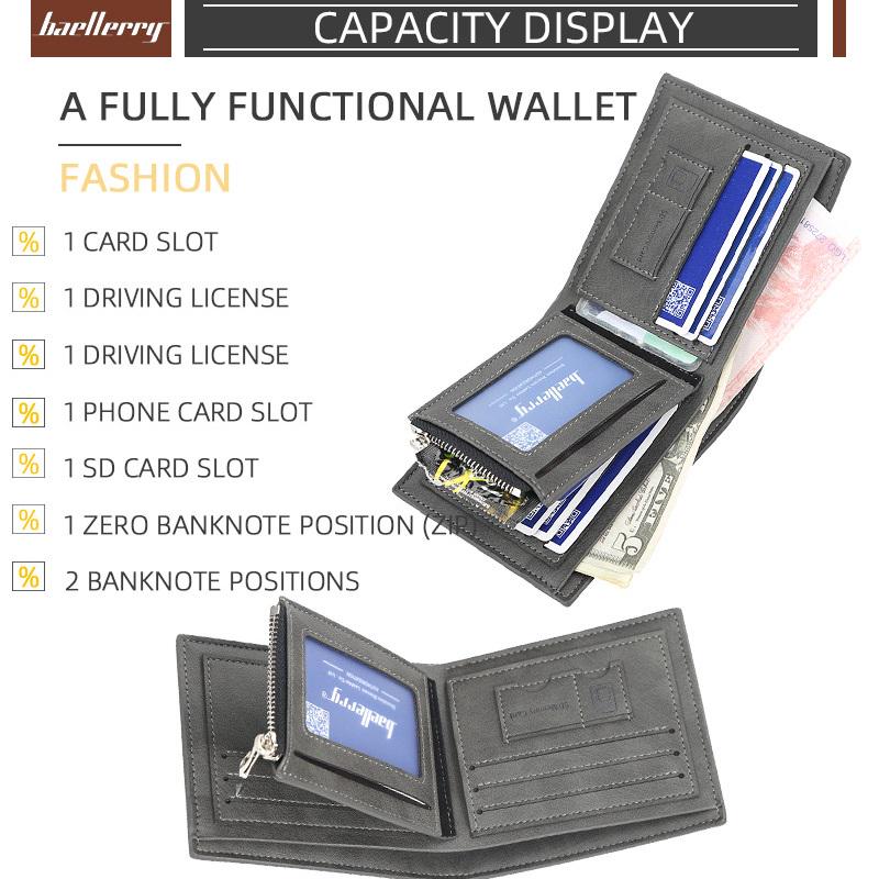 Baellerry Fashion Men Short Style Wallet Business Bifold Card Holder Purse Wallets
