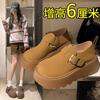 2025 Spring New French Retro Casual Lazy Height-increasing Shoes Children Wear Fashionable Thick-soled Non-slip Loafers