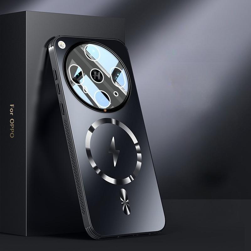 For Magsafe Trådløst Ladeetui for OPPO Find X8 Ultra Magnetisk Frostet Støtsikker Linsefilm Beskyttelse Hardt Deksel for OPPO Find X8s X8 Pro Støtfanger