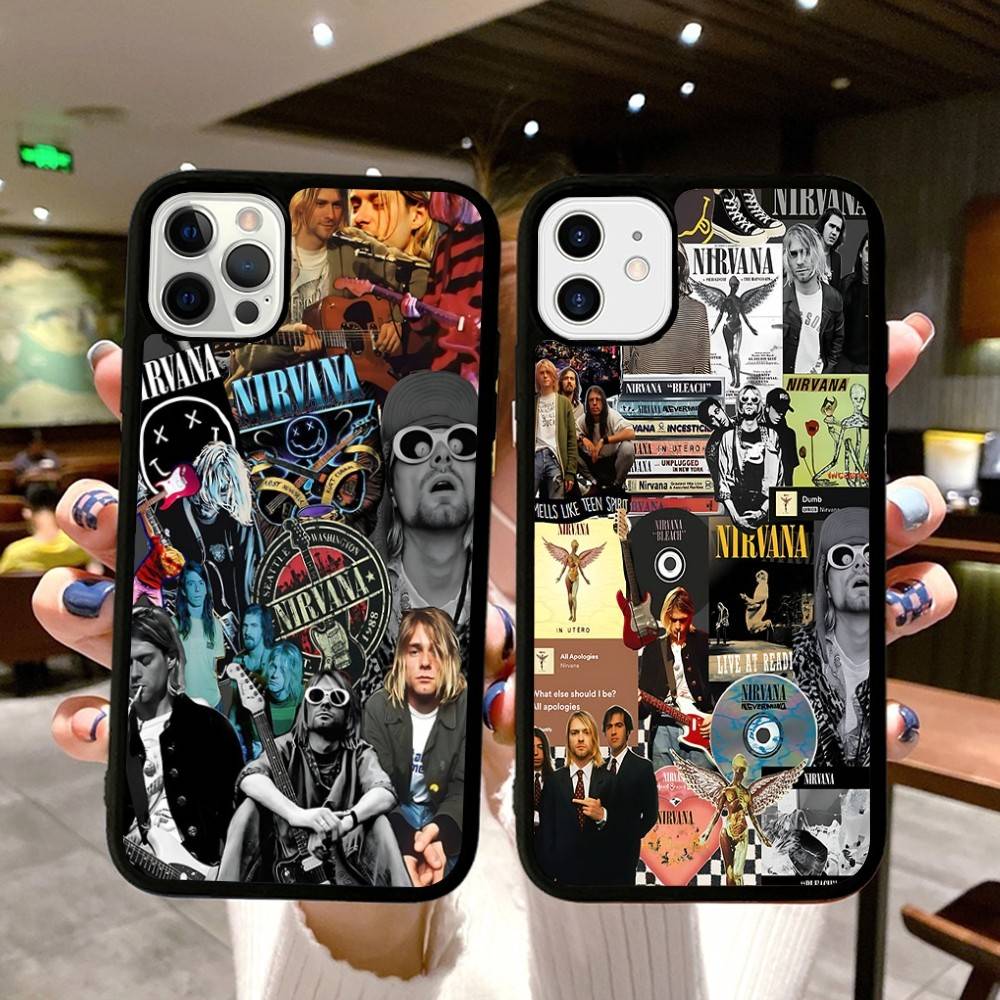 Classic Hot Band N-Nirvanas Rock PC+TPU Shockproof Protective Phone Case For IPhone17 14 15 16 Pro Max 13 12 11 17 Air