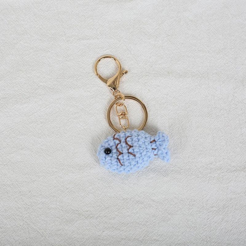 1PC Cute Novelty Knitting Bee Whale Keychain Little Bees Keychain Pendant Keyring Keyholder Party Jewelry Gifts
