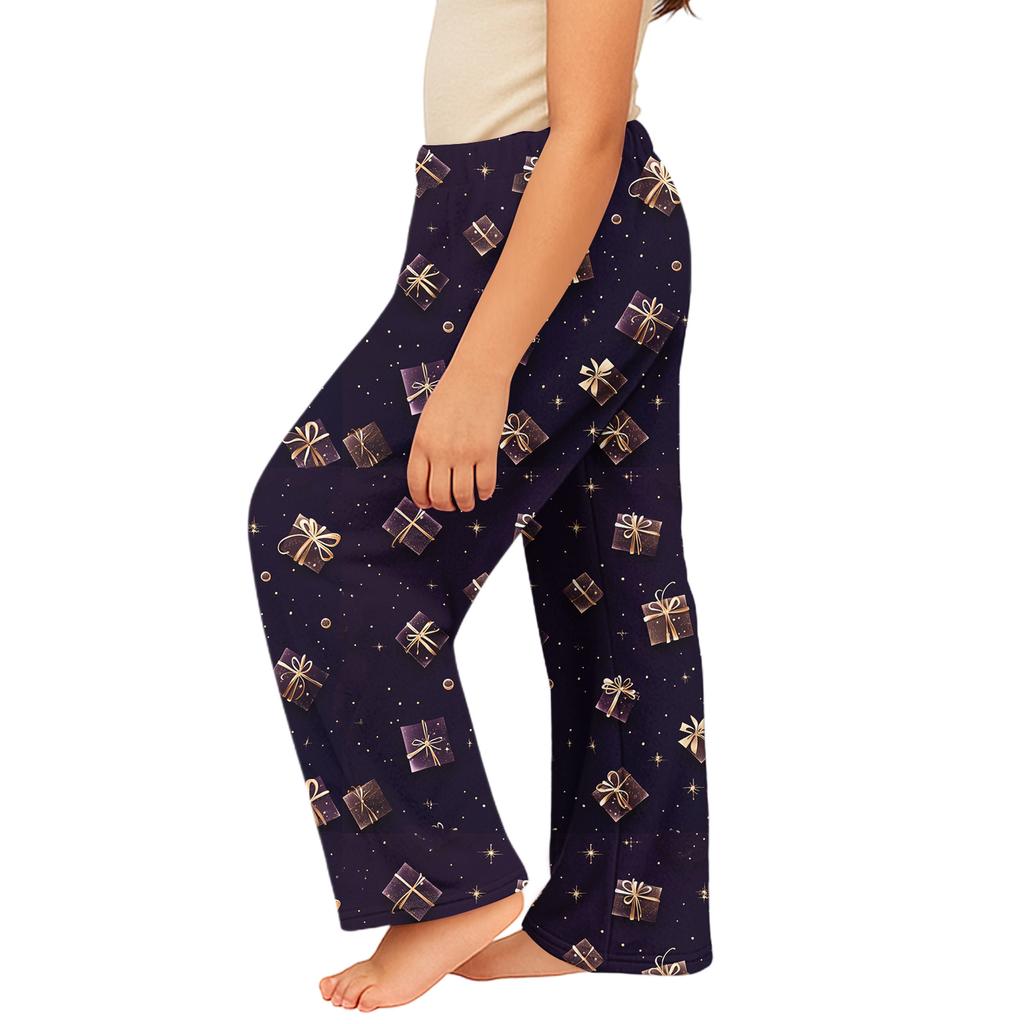 Children's Winter Pants Full Length Long Christmas Printed Pants