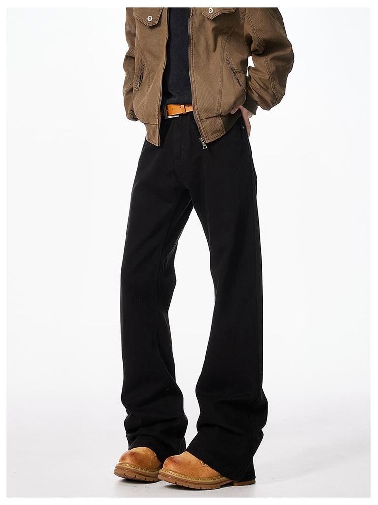 Paris Youth Bootcut Scimitar Jeans: Men's Autumn/Winter Loose-Fit Micro-Flare Straight Leg Pants