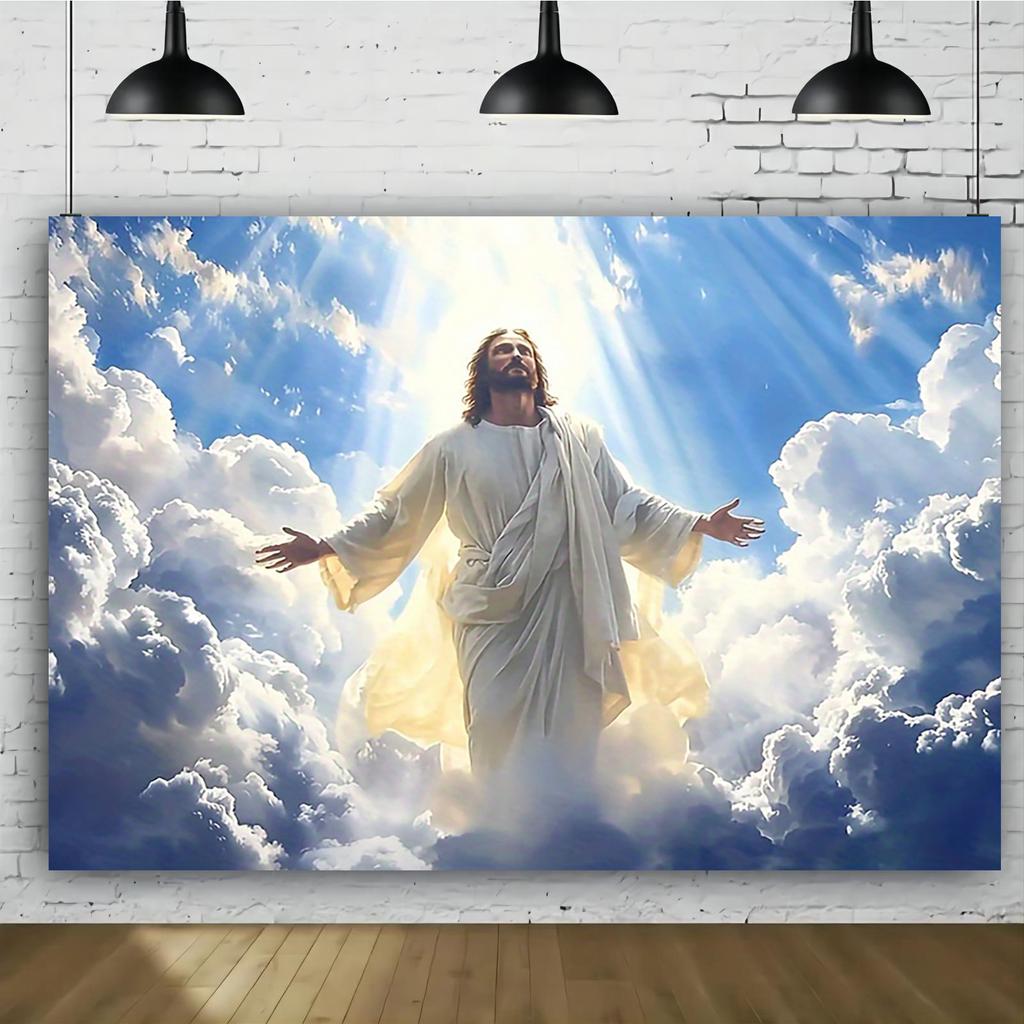 1 piece  2D party background Resurrection of Jesus Ascension background party  outdoor decoration  party banner