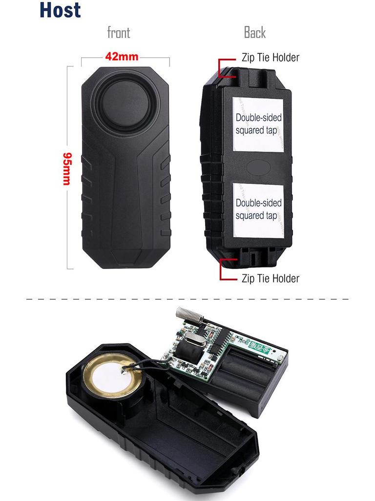 SF22R Wireless Bicycle Vibration Alarm with Remote Control for Electric Vehicles