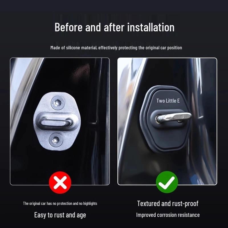 BYD Car Door Lock Cover: Shock-Absorbing Protective Buckle for E2, Tang DM, Han, Qin PLUS, Yuan Pro, Song MAX