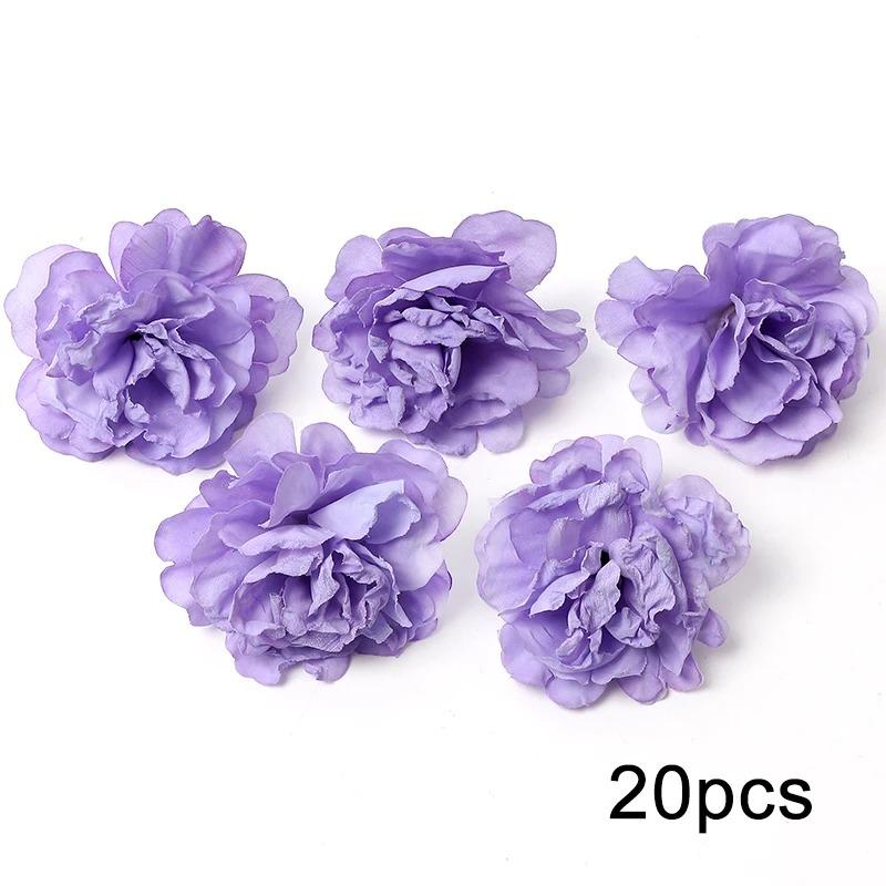 Purple Artificial Flowers Heads Silk Fake Flowers For Home Decor Party Wedding Decoration DIY Valentine's Day Gifts Accessories