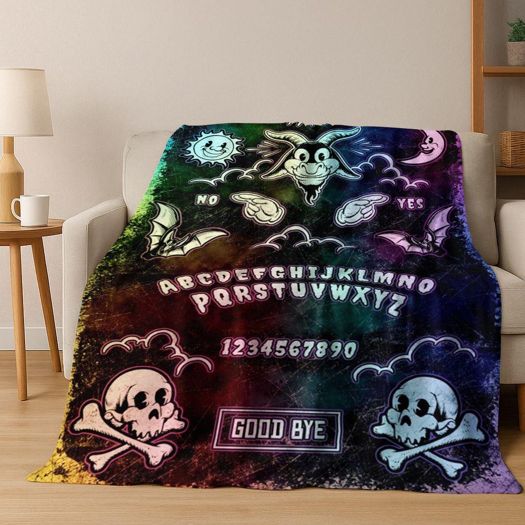 Witch Ouija Gothic Spirit Board 3D Retro Flannel Blanket,Warm and Cozy Soft Throw Blanket for Home Bedroom Bed Sofa Travel Cover