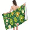 Strandtuch Frosch und Seerosenmuster Sonnenschutz Winddicht Geeignet für Schwimmbad Camping Reise Decke