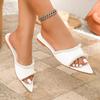 Elegant French-Style Pearl Pointed-Toe Women's Summer Sandals