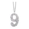 Bling Car Rear View Mirror Accessories Rhinestone Numbers Hanging Ornament 0-10 Automotive Interior Pendant for Women