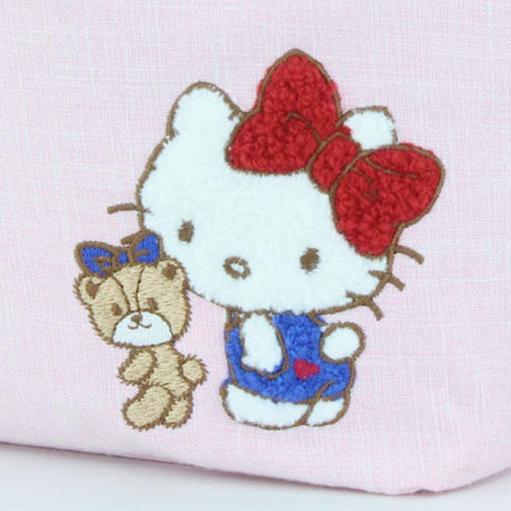 Yasuda Tsusho Sagara Embroidered Organza Frill Hello Kitty Frill BAG102 Bag, Pink,