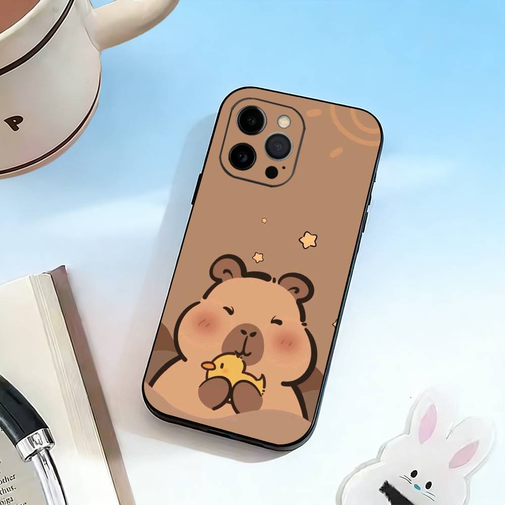 Cute K-Kawaii Capybara   Phone Case Silicone Soft For IPhone 17 16 15 14 13 12 11 X XR Plus Pro Max Plus