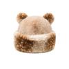 Warm Winter Hat Thicken Fleece Fluffy Panama Hat Fashion Hooded Beanie  for Women