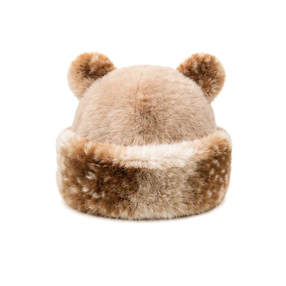 Warm Winter Hat Thicken Fleece Fluffy Panama Hat Fashion Hooded Beanie  for Women