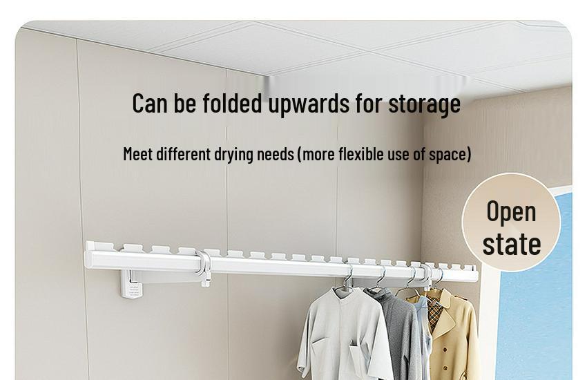 Wall-Mounted Foldable Clothes Rack for Bathroom or Window Without Balcony