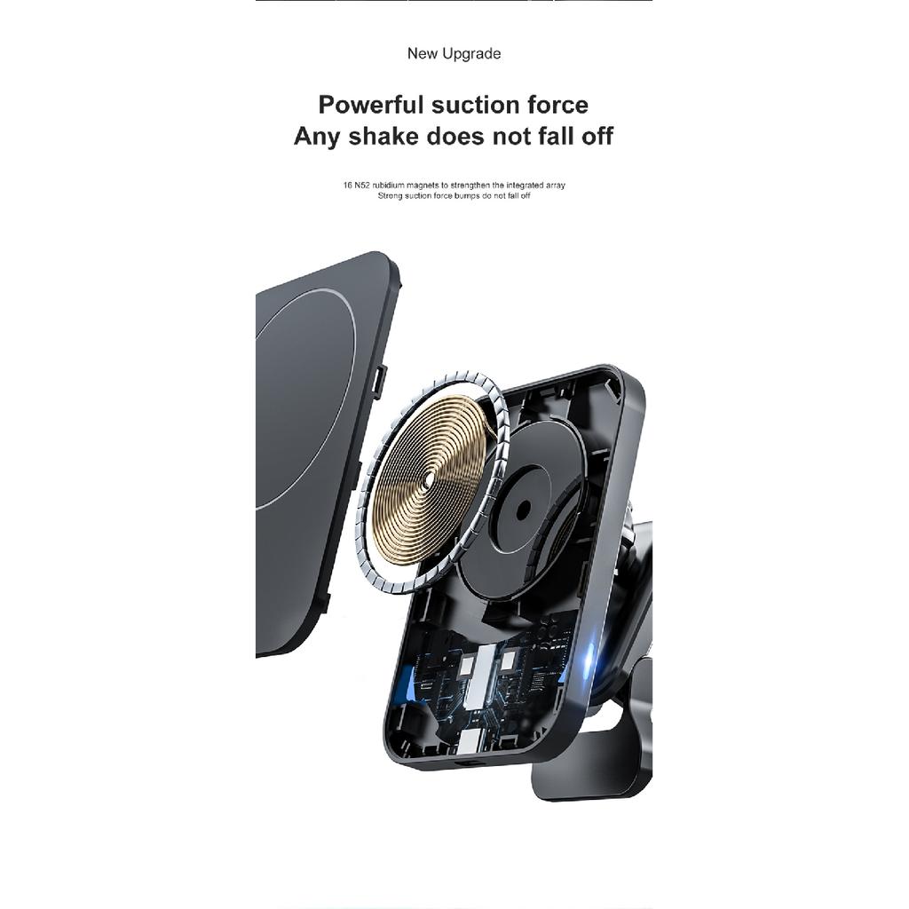15W Magnetisches kabelloses Ladegerät Auto Air Vent Ständer Telefonhalter Mini Schnellladestation für iPhone 12 13 14 Pro Max