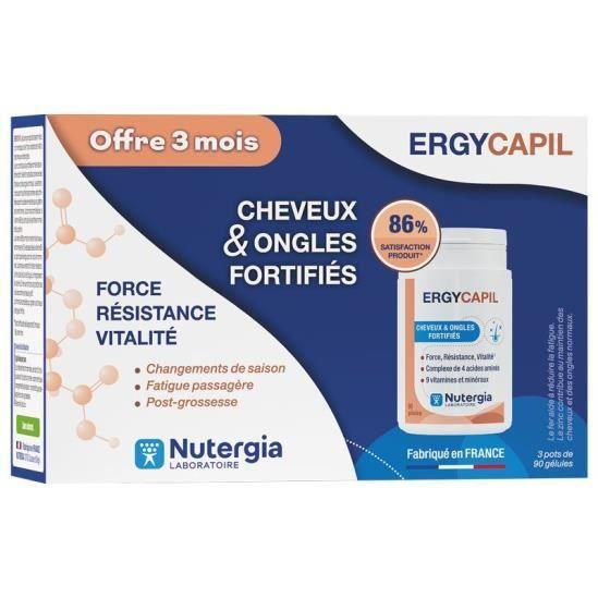 Nutergia Ergycapil Cheveux & Ongles Fortifiés 3x 90 Gélules