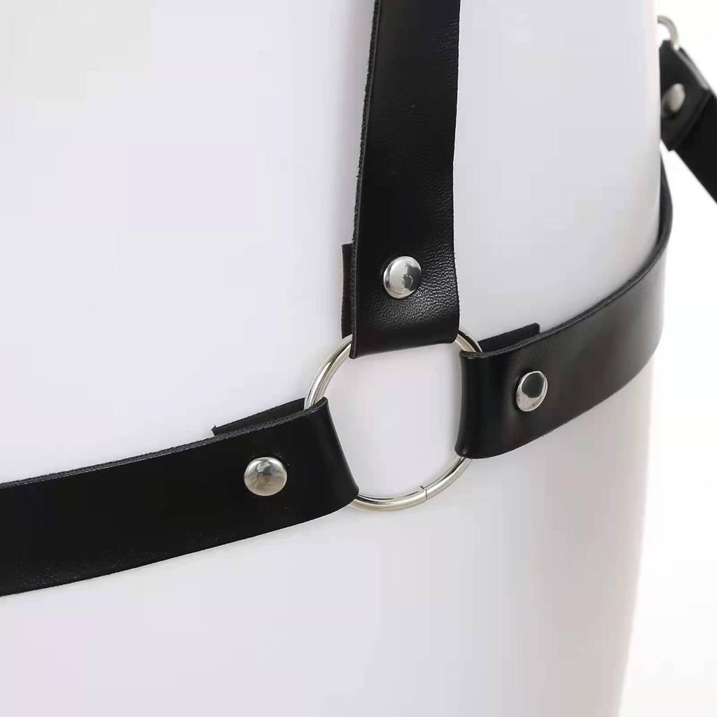 Best Selling and America Couple Sex Toys Leather Double Sided Personal Binding Hollow Out With Handcuffs Wearing