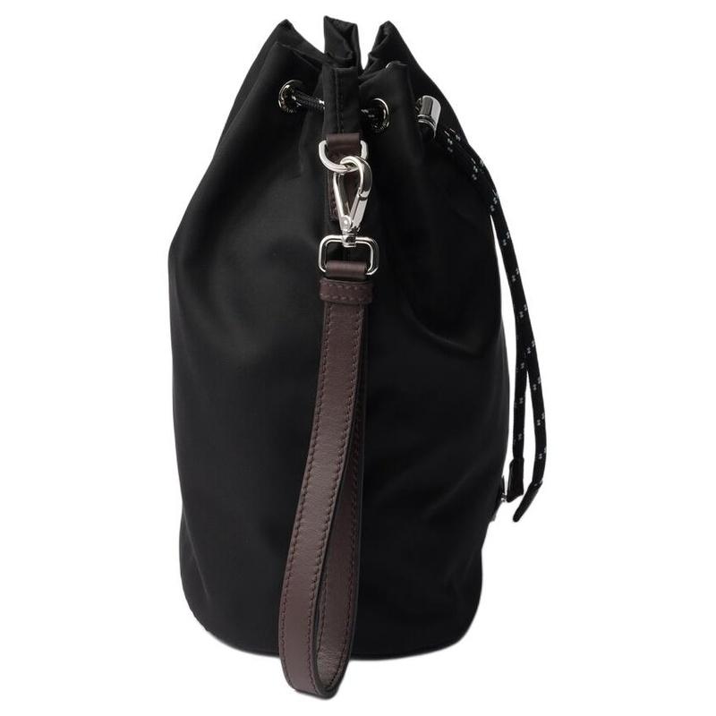 Prada Speedrock Metallbeschläge Nylon Eimer Handtasche Herren Schwarz
