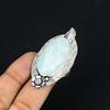 Daughters Day Sale 925 Sterling Silver Carved Amazonite Stone Flower Ring US 7.5
