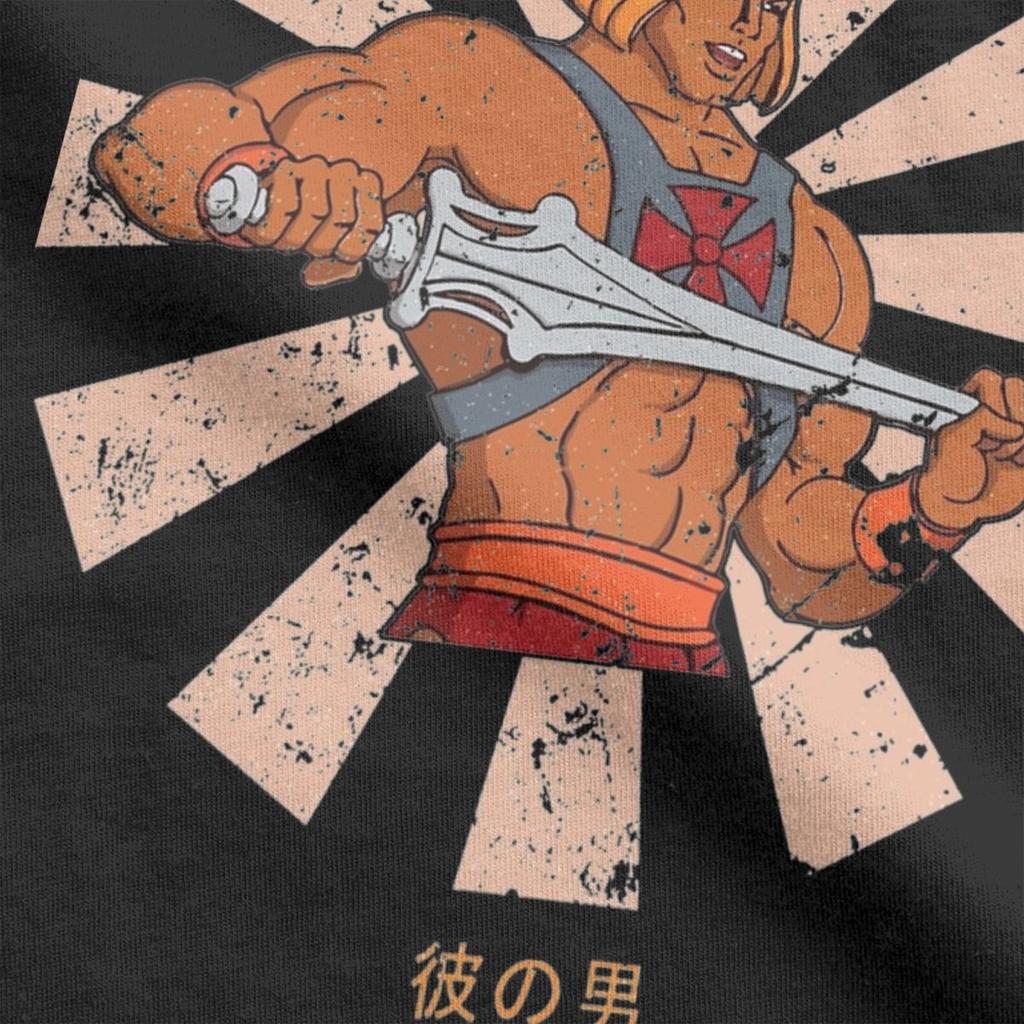 Vintage He Man Retro Japanese T-Shirts Men Round Neck Cotton T Shirts Short Sleeve Tee Shirt Classic Clothes