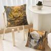 Golden Tree And Moon Abstract Painting Pillow Case Sofa Decorative Home Double-sided Printing Short Plush Cushion Pillow Cover