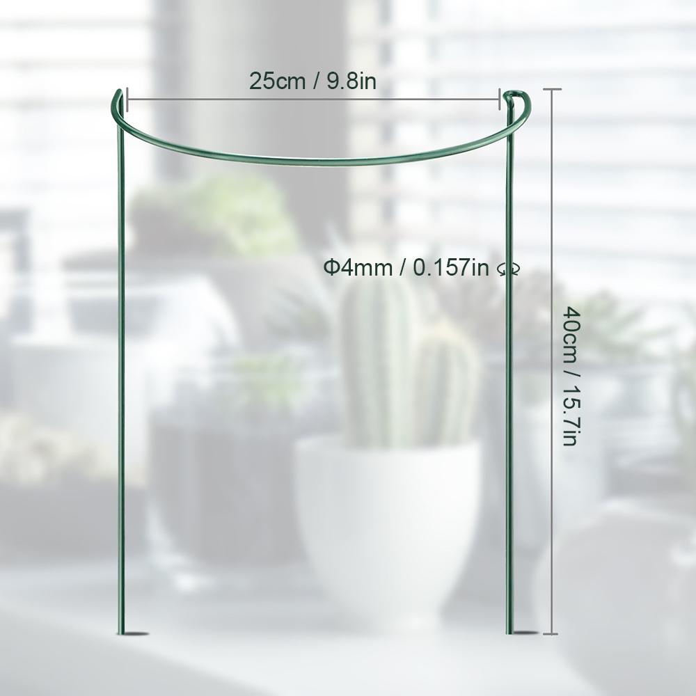 2-Pack Half Round Metal Green Garden Support Stake Garden Plant Support Wire Cage for Rose Flowers Vine Tomato (9.8'' Wide x 15.7'' High)
