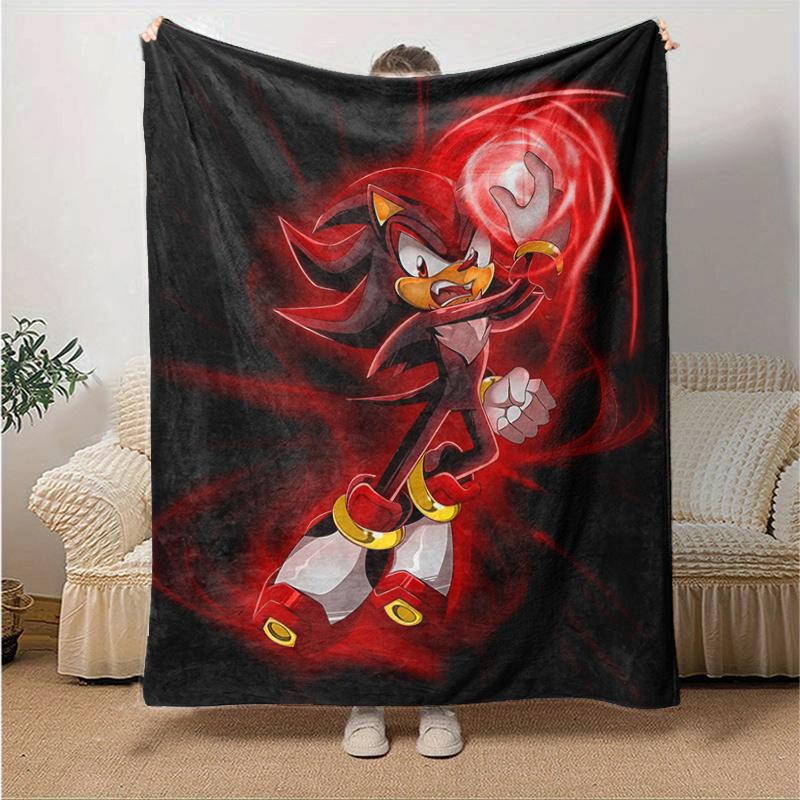 1 Stück Rote Power Surge Shadow the Hedgehog Cartoon-Decke Zimmerdeko, Weiche Überwurfdecke Perfekt als Geburtstagsgeschenk, Wohnzimmer .D071