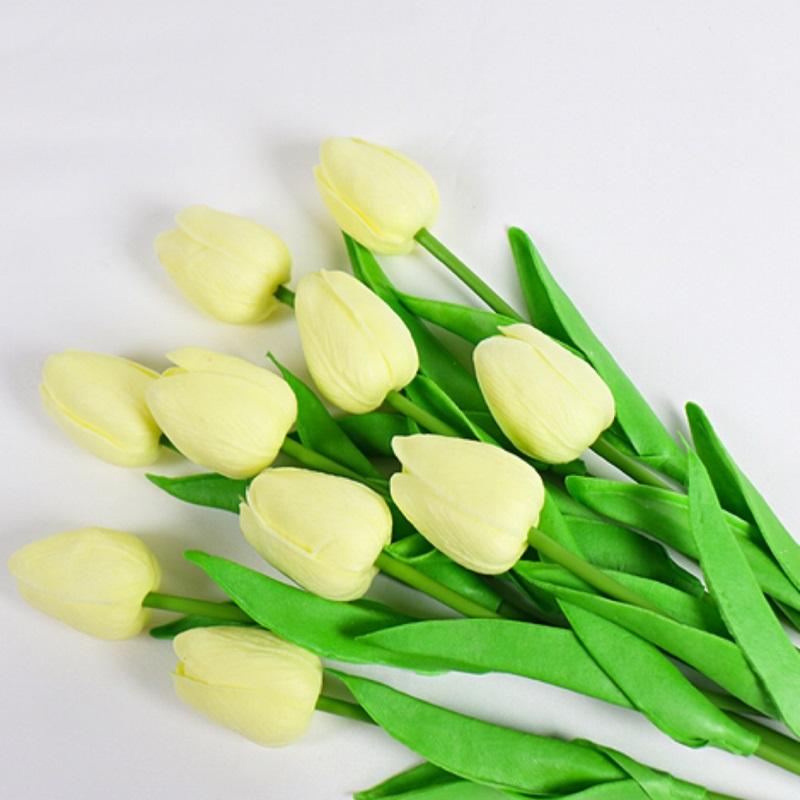 10Pcs Premium Artificial Flowers Real Touch Tulips Bouquet Fake Flowers For Home Room Bedroom DIY Decor Party Wedding Decoration