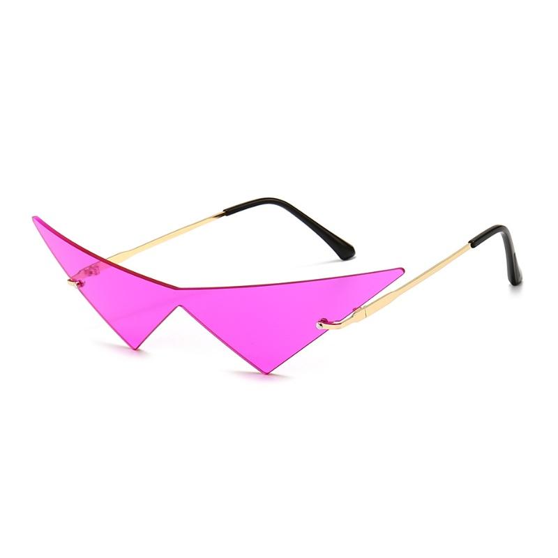 Anime Glasses Gothic Punk Cosplay Costume Oversized Cat Eye Rimless Sunglasses Accessories Props Trend Triangle Eyewear