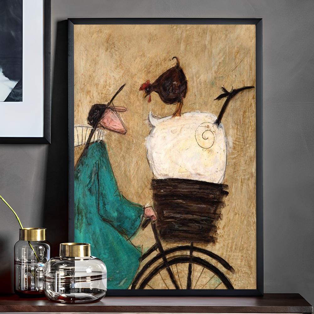 Sam Toft Abstrakt Landschaft Liebe Hunde Haustier Poster Anime Poster Klebend HD Qualität Wand Retro Poster für Zuhause Kawaii Raumdeko