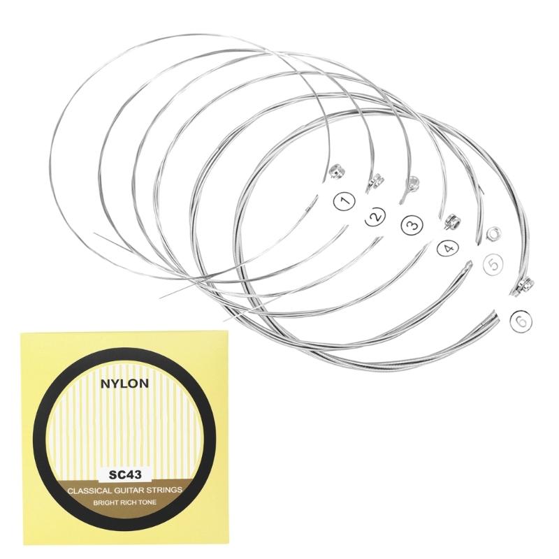 6Pcs Acoustic Guitar Strings Nylon Core Classical Guitar Strings Set .028-.043