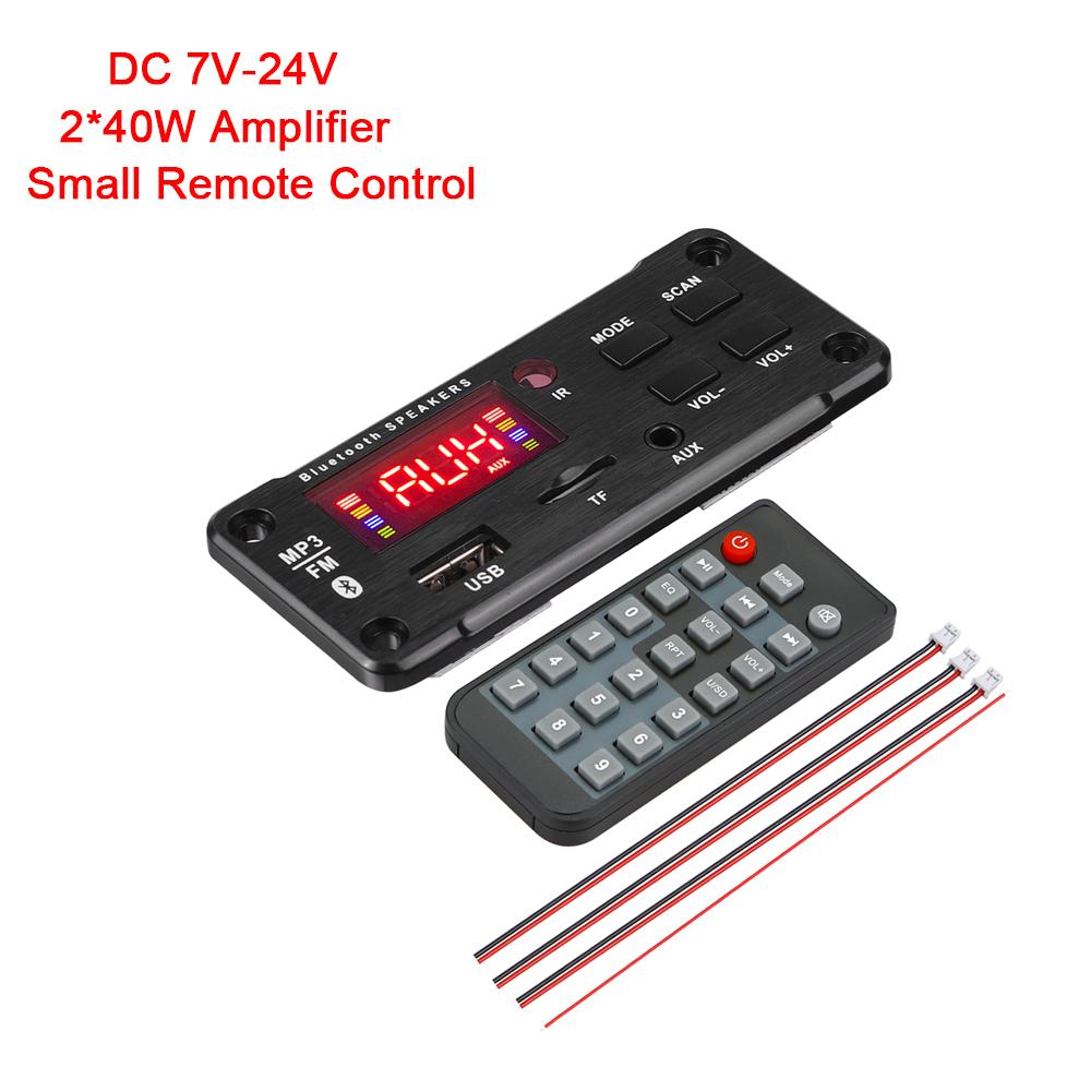 2*40W MP3 WAV Decoder Board Bluetooth 5.0 80W Amplifier Support USB TF FM Radio Mp3 Music Player Speaker Handsfree Car Audio