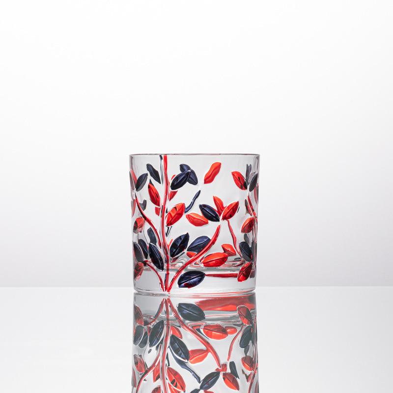 

Italy Murano Design Colored Whiskey Glass Laurel Leaves National Essence Zecchin Crystal Drink Cup Old Fashioned Beer Mug Teacup 260ml