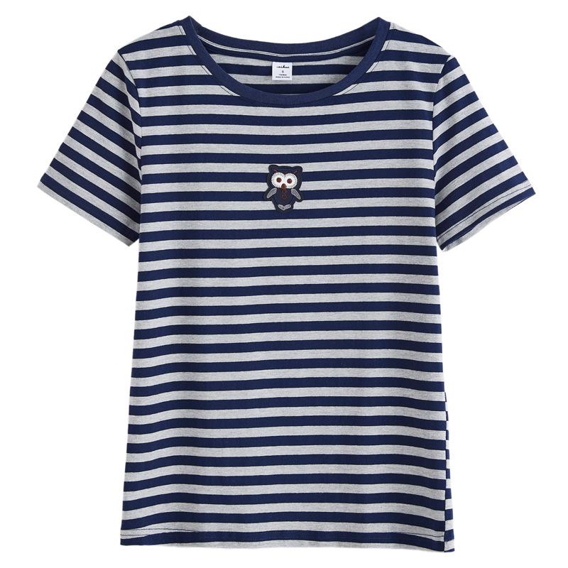 Letnia damska koszulka z krótkim rękawem i okrągłym dekoltem zapinana na zamek