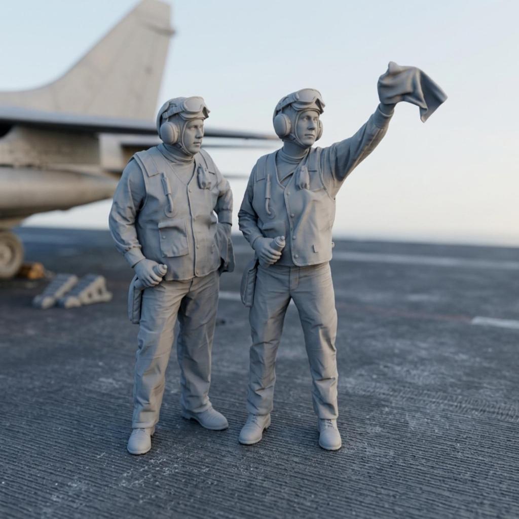 1/48 Deck Crew Figures 1:48 Scale Ground Model Not Assembled Resin