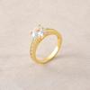 Smooth-edged Heart-shaped Diamond Ring with Micro-set Zirconia, Open Design, Fashionable and Versatile.
