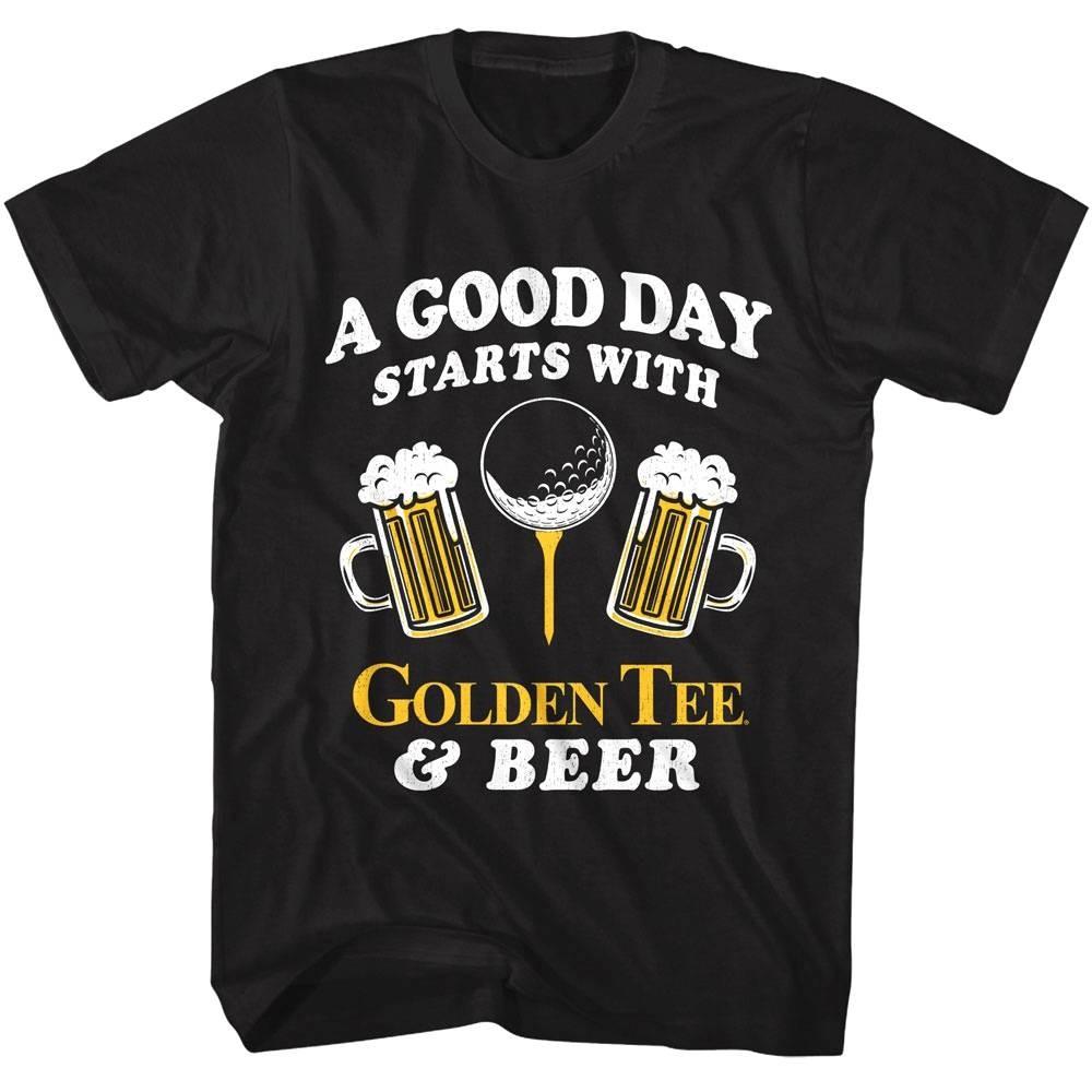 Golden Tee Good Day with Beer Men T Shirt XXXXL