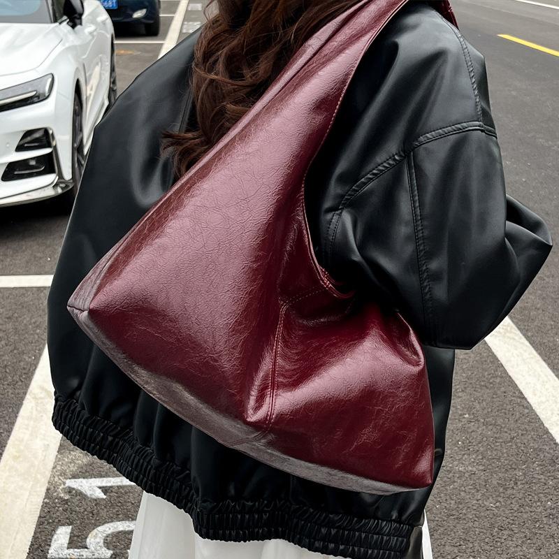 PU Leather Hobo Large Capacity Underarm Bags Autumn Winter Shoulder Bag for Women 2025 New Trend Y2K Handbags and Purses Tote