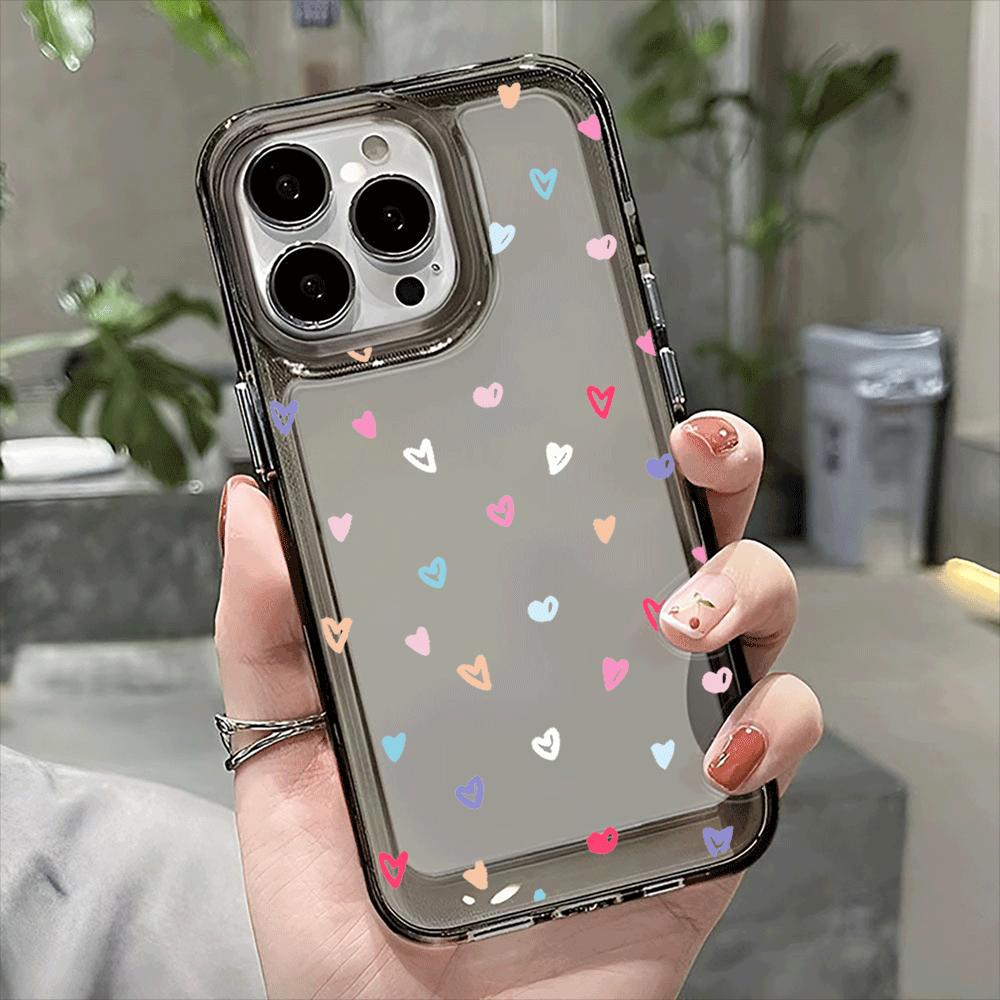 loveheart pattern transparent phone case,suitable for iPhone 16 15 14 13 12 11 Pro Max XR X XS Max 7 8 14 15 16 Plus series